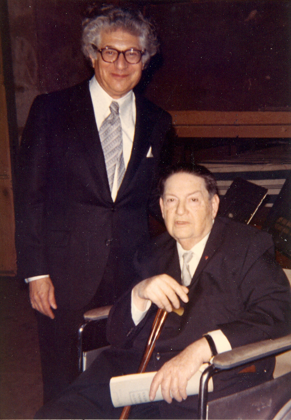 Sandor Salgo standing with Darius Milhaud